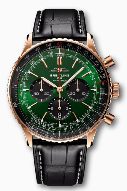 Breitling Navitimer B01 Chronograph 46 Red Gold Replica Watch RB0137241L1P1
